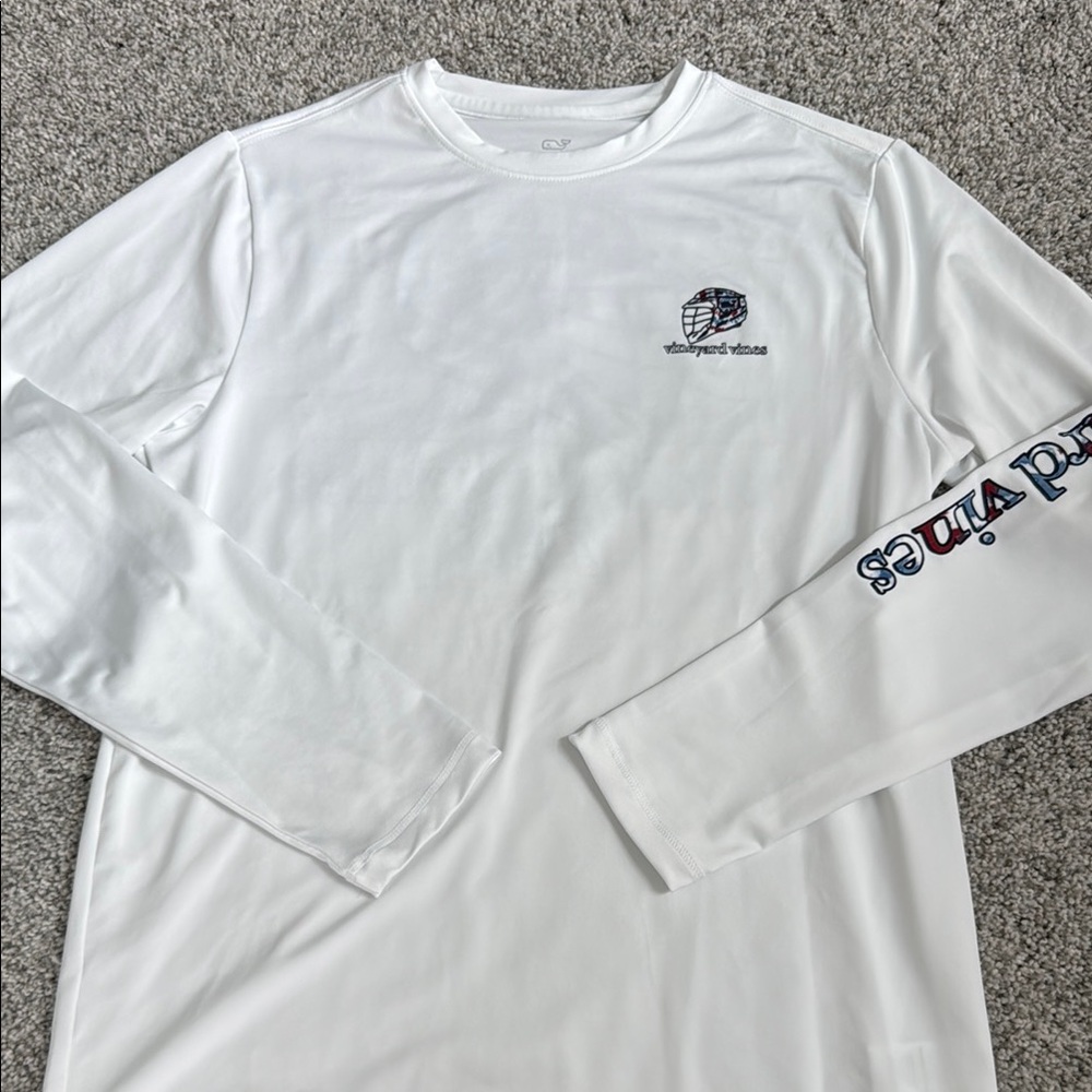 Vineyard Vines boys White Long Sleeve performance Shirt